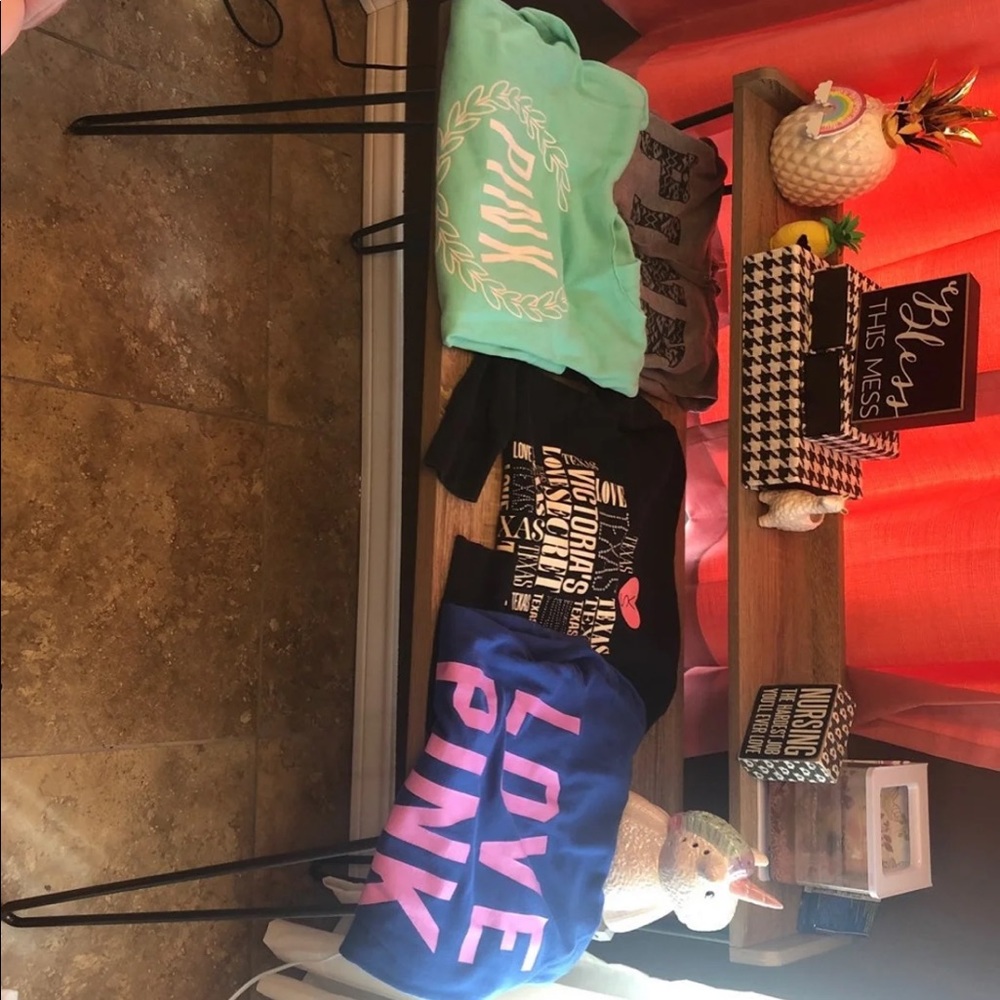6-Women’s VS pink hoodies and LS